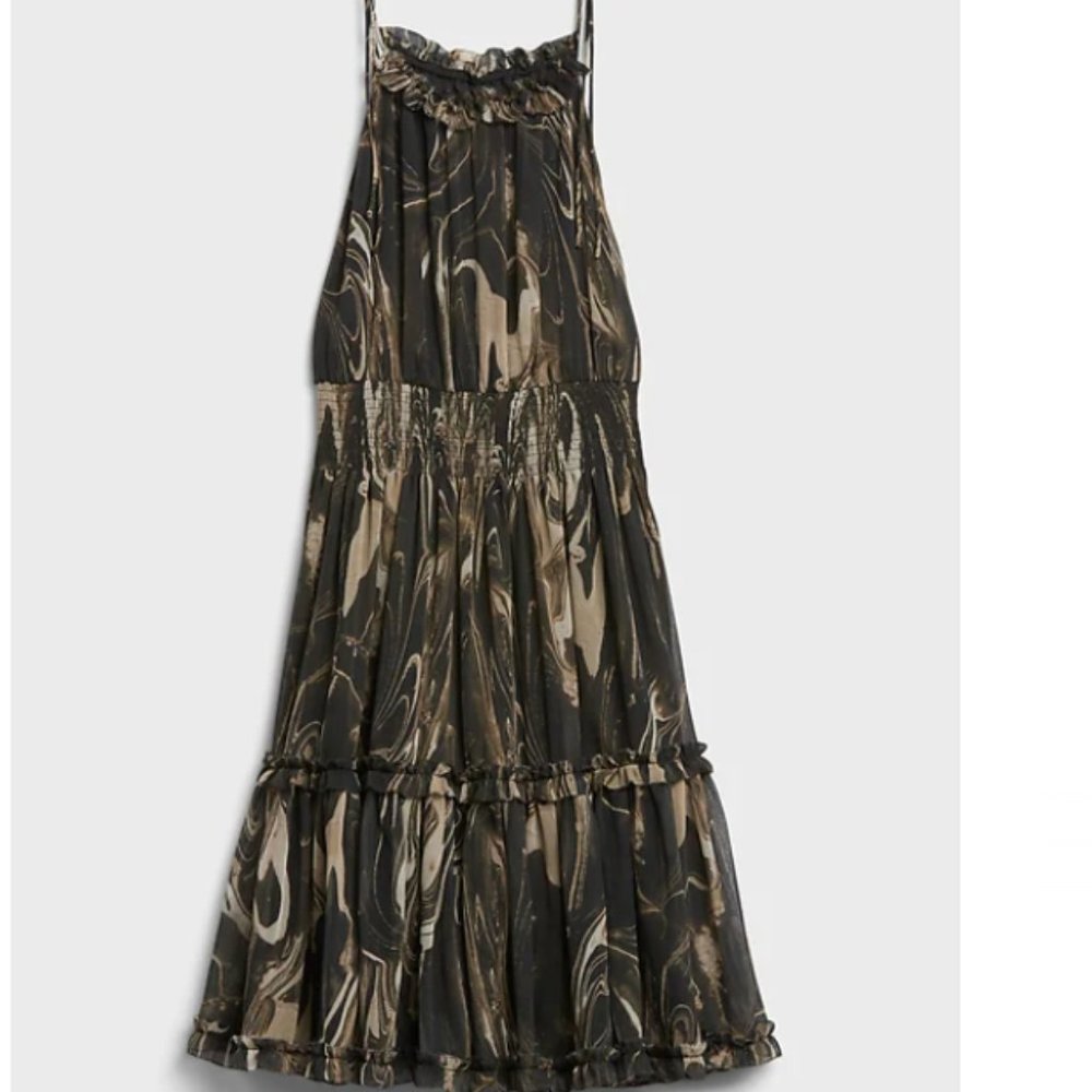 Banana Republic Halter Mini Dress Marble Size Small